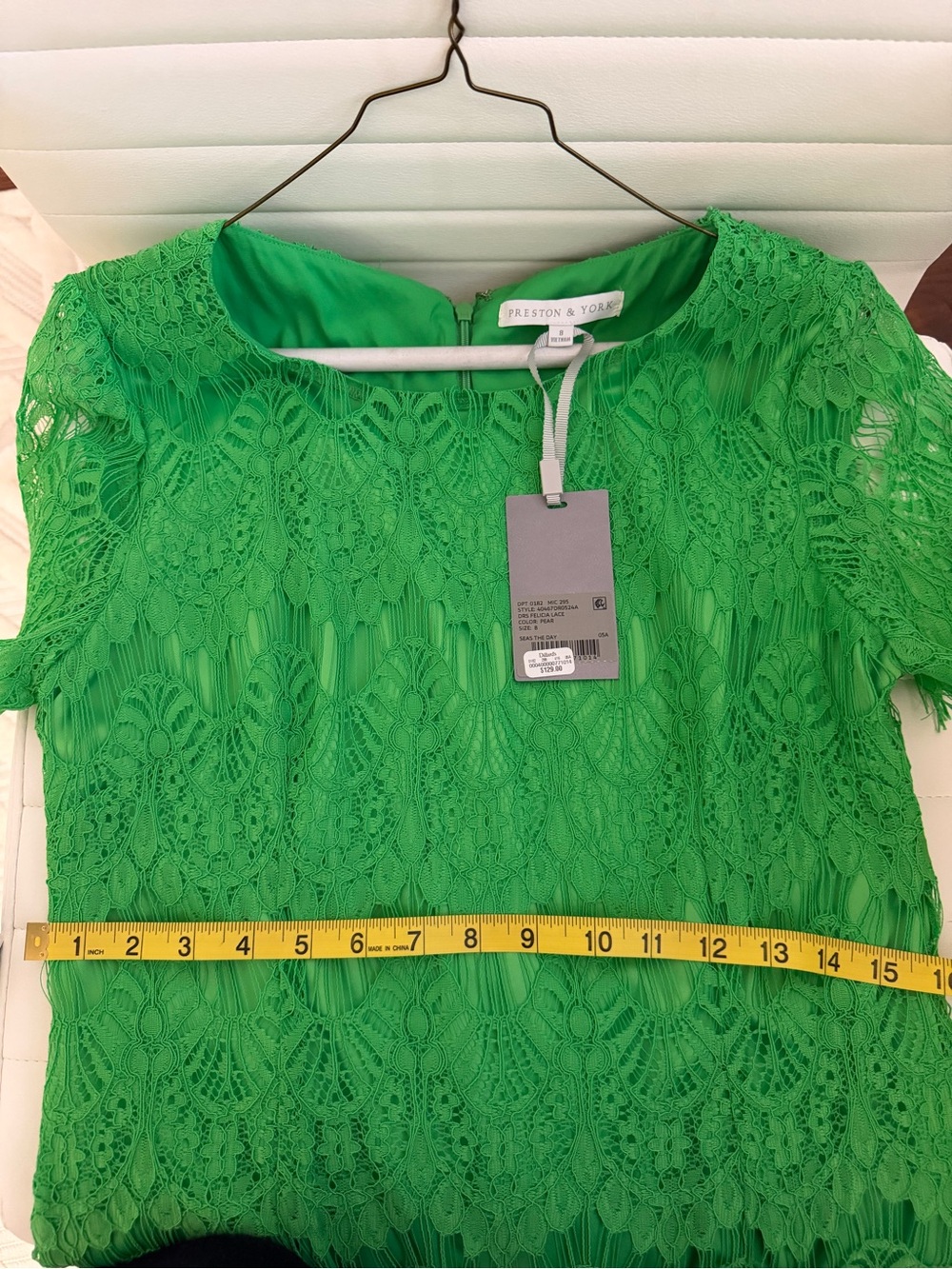Preston & York Neon Green Lace Midi Dress - Picture 4 of 9